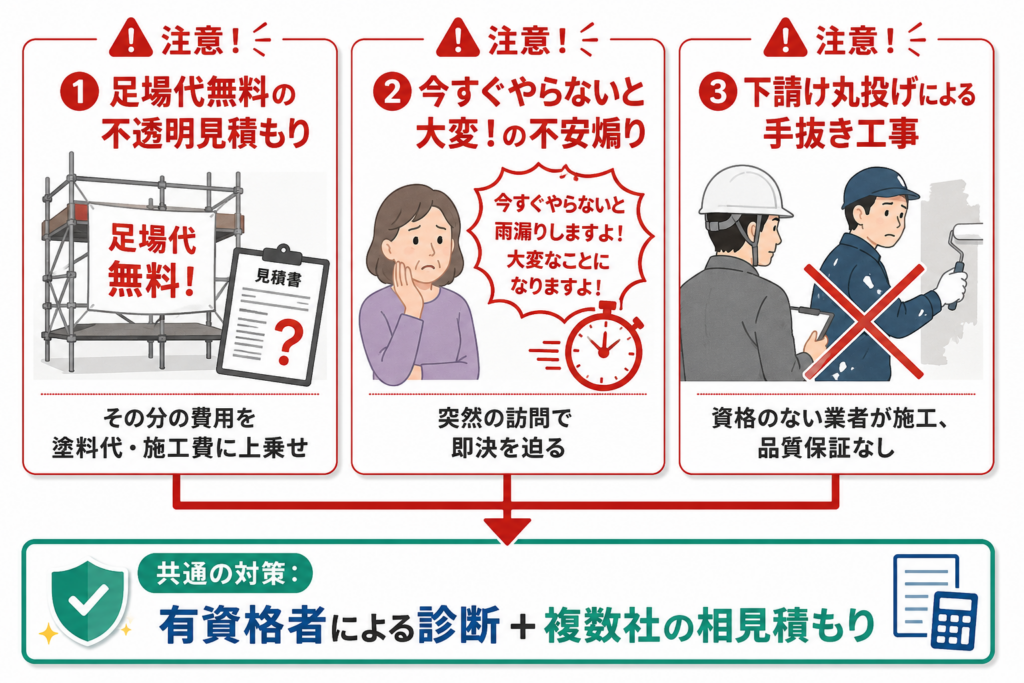 外壁塗装に関する注意喚起の画像
